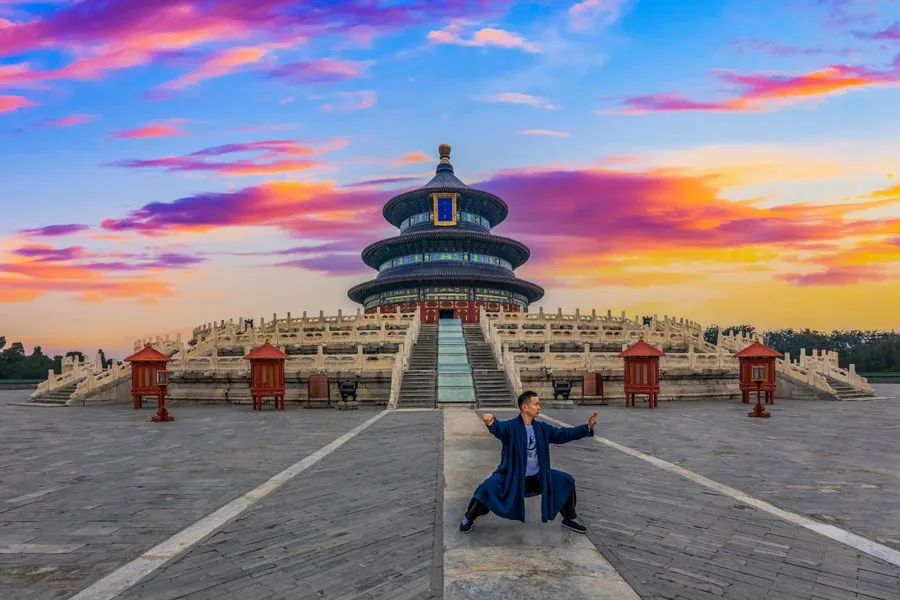 Temple of Heaven at sunset in Beijing